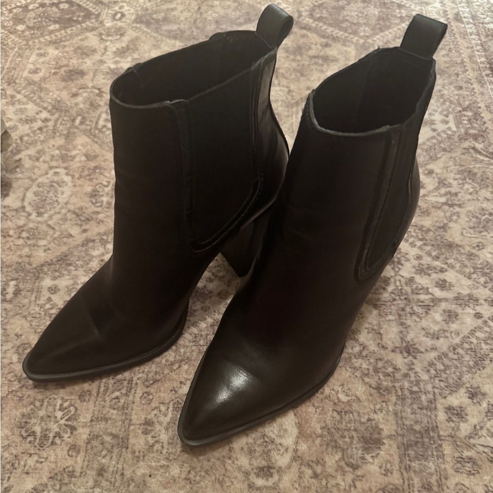 Vince Camuto Black Pointed Toe Ankle Boots